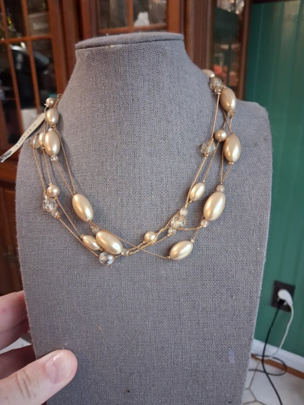 16 inch Monet beaded statement necklace